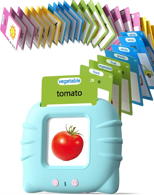 Talking Flash Cards for Toddlers 1 2 3 4 Year Olds, Montessori Language Learning Toys with 224 Words, Pocket Speech Therapy Toys, and Speech Development Educational Playthings for Children
