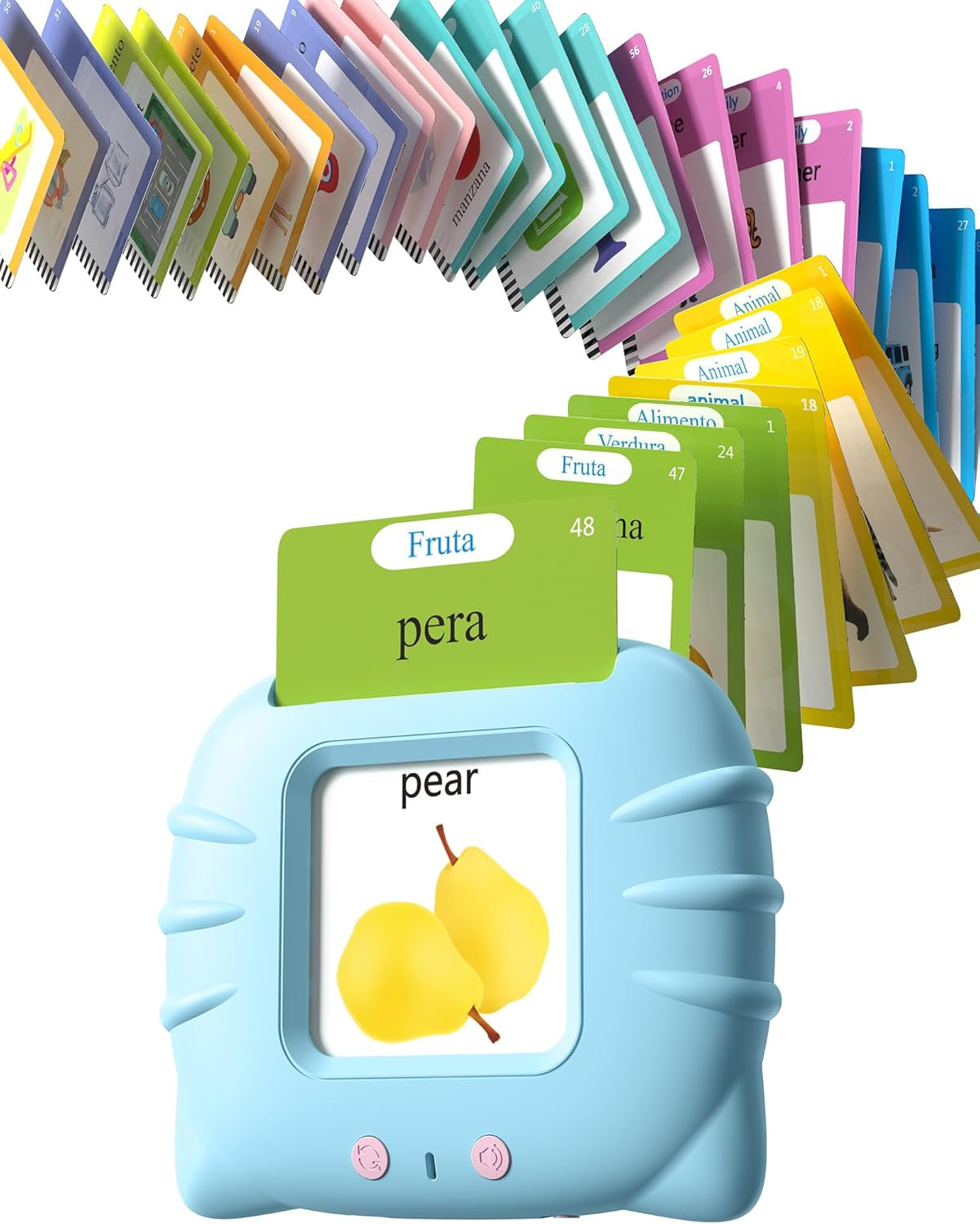 Talking Flash Cards for Toddlers 1 2 3 4 Year Olds, Montessori Language Learning Toys with 224 Words, Pocket Speech Therapy Toys, and Speech Development Educational Playthings for Children